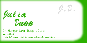 julia dupp business card